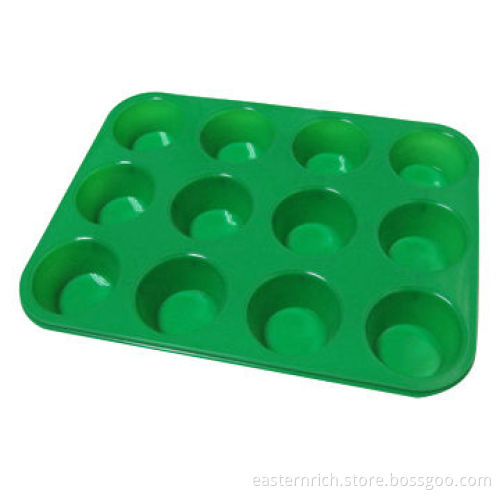 12-cup silicone muffin pan, sized 32x24.3x3.5cm, cup Φ6.5cm